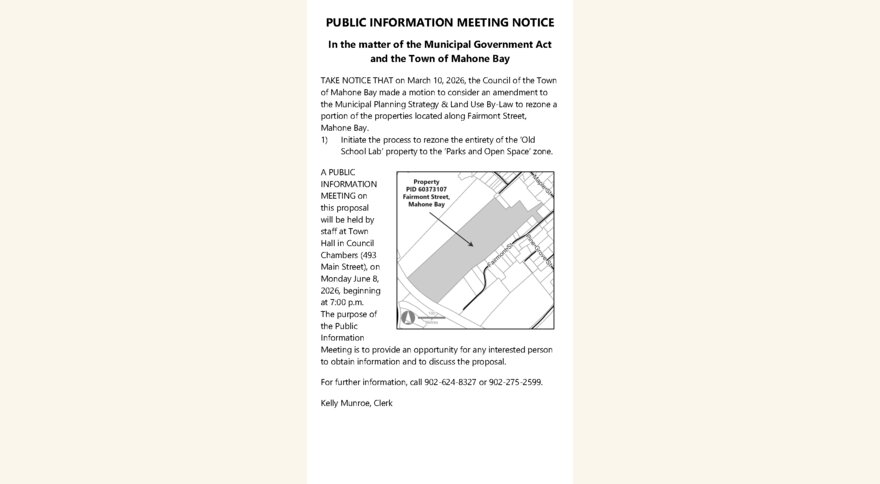 Public information meeting notice